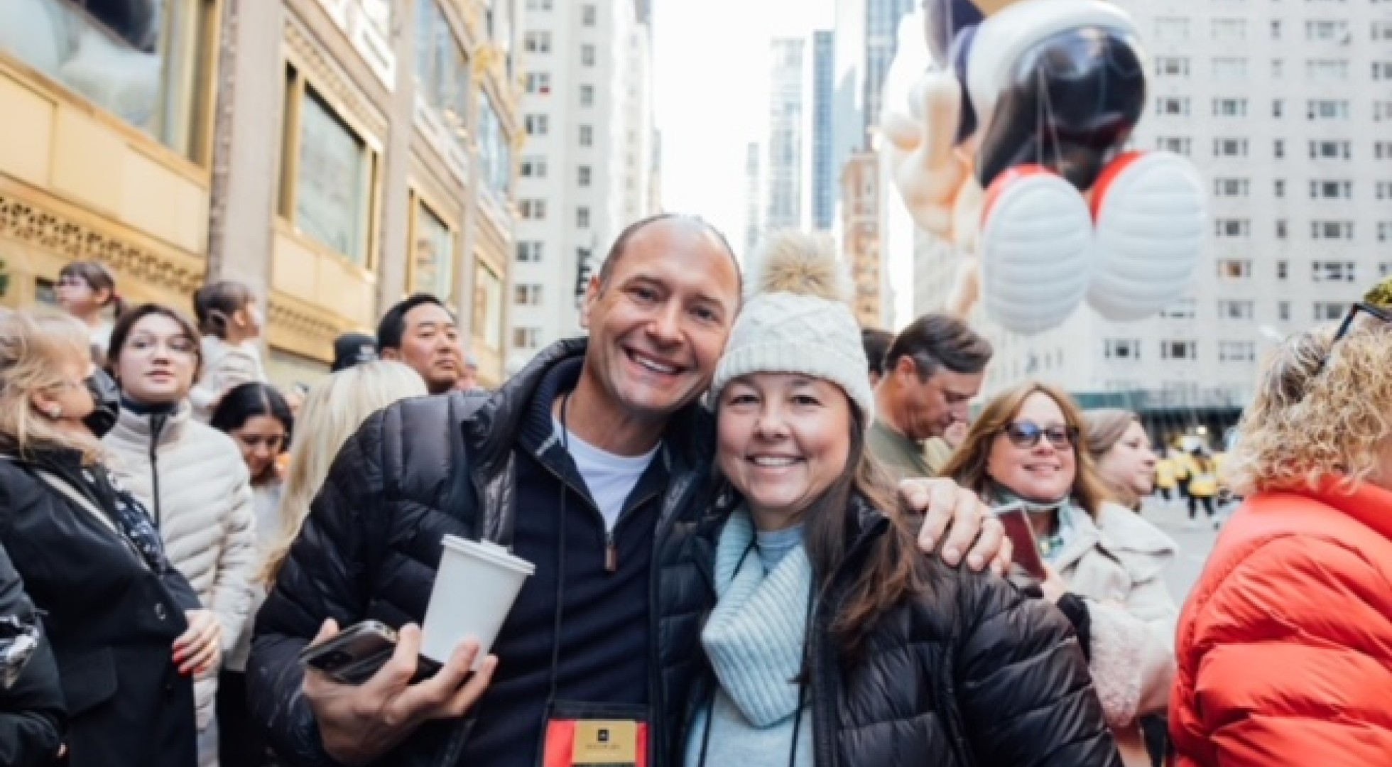 Guests enjoying Macy's Day Parade