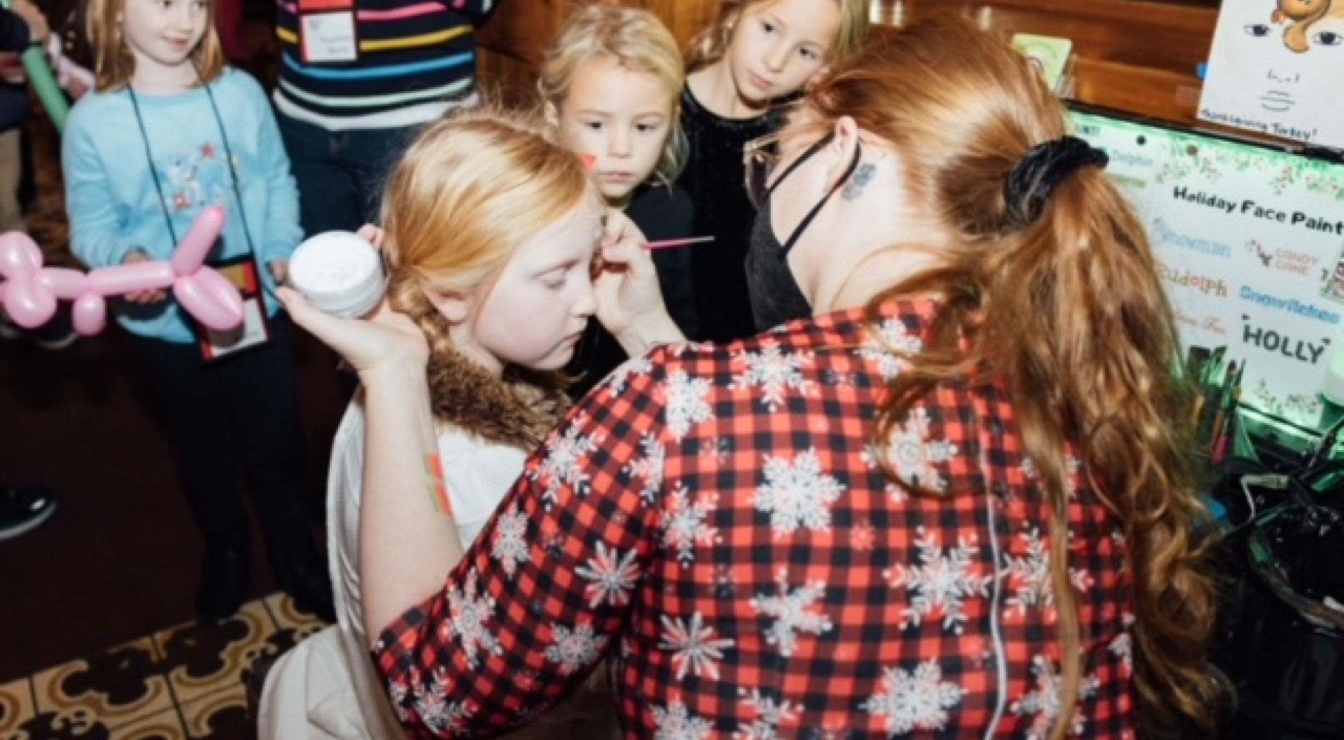 Face Painting during the watch party