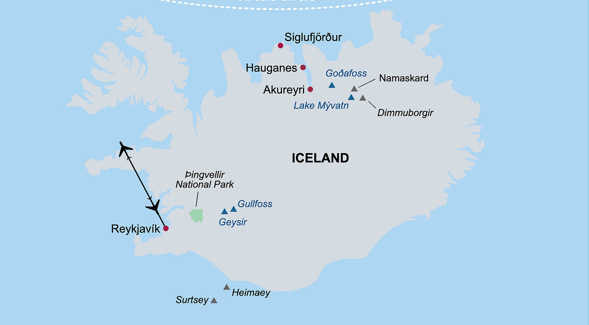 Map Iceland and the Northern Lights