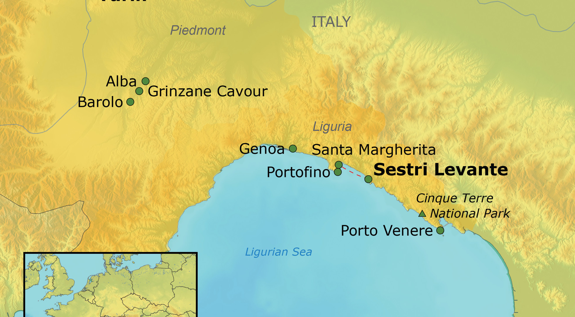 map nw italy