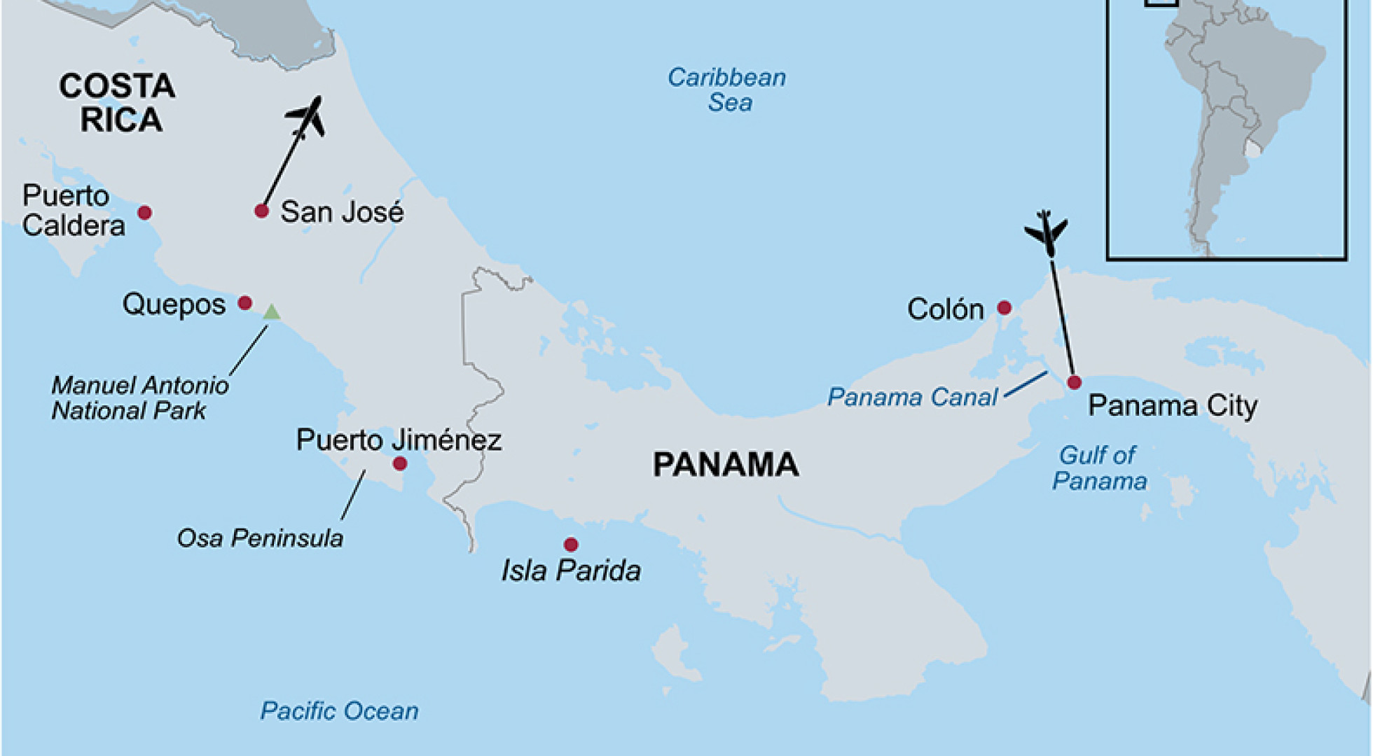 map panama canal