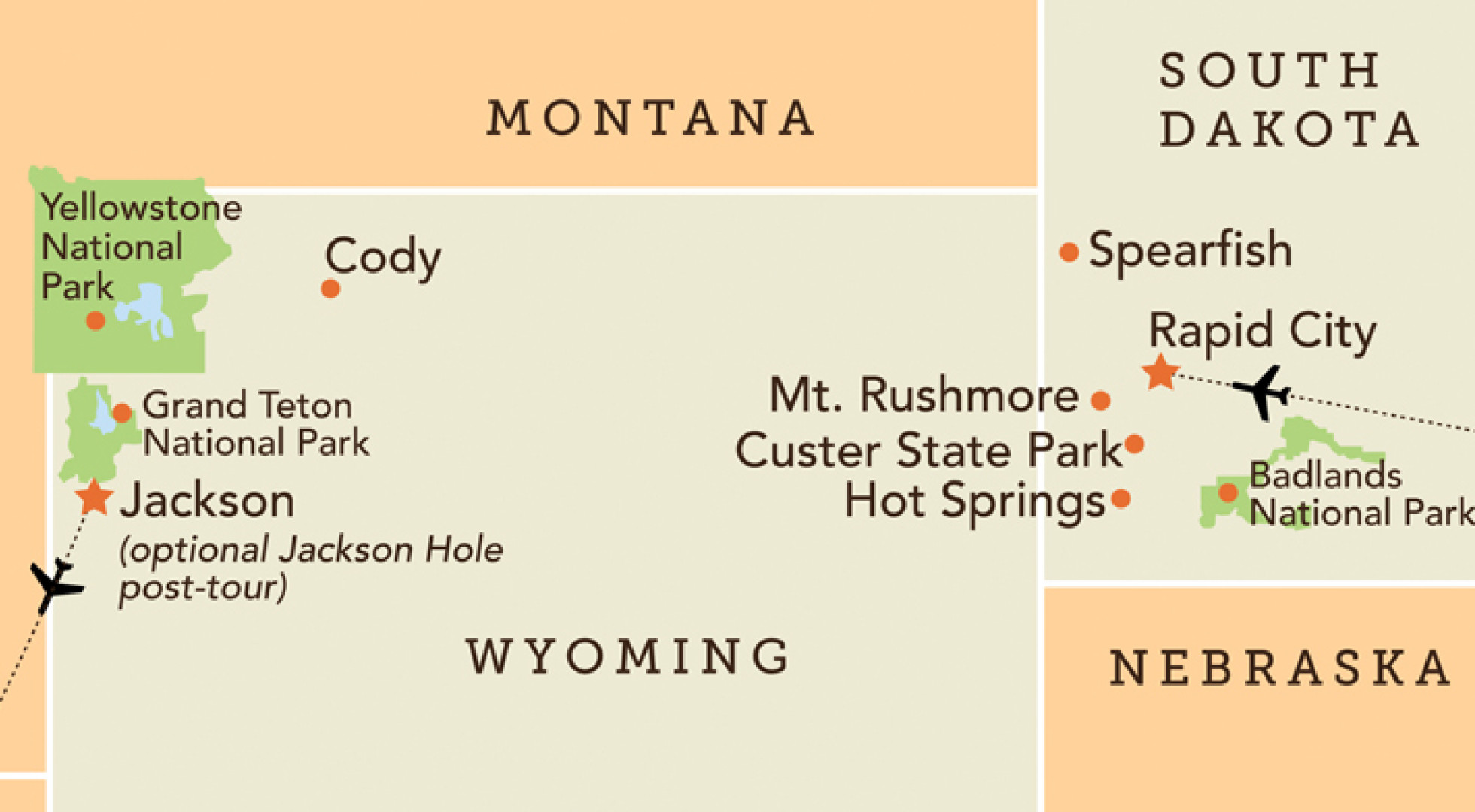 National Parks West map