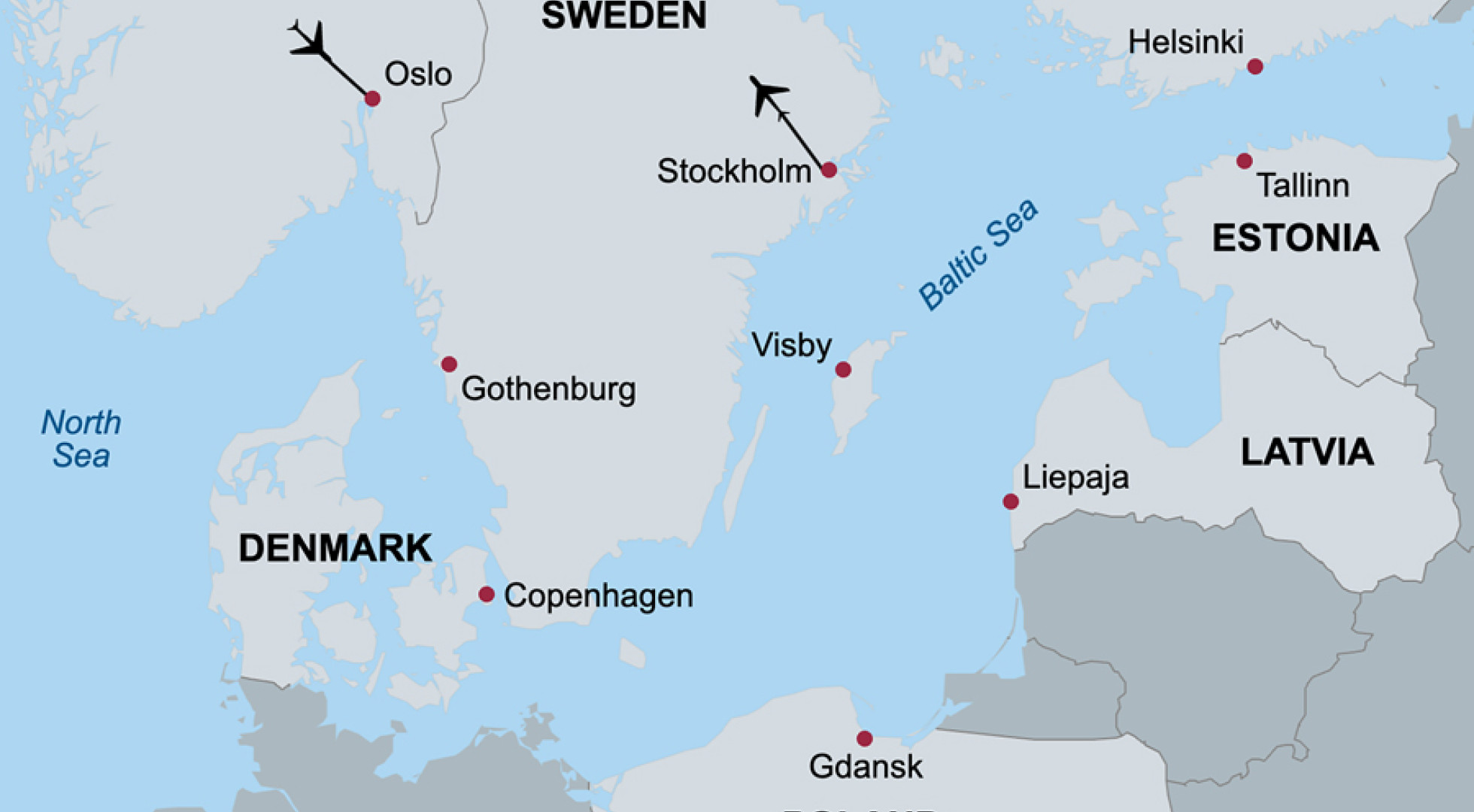 map scandinavia and baltic sea