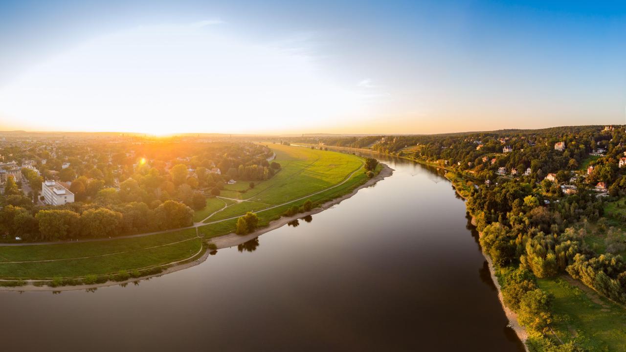 Aerial view of Dresden Elbe Valley