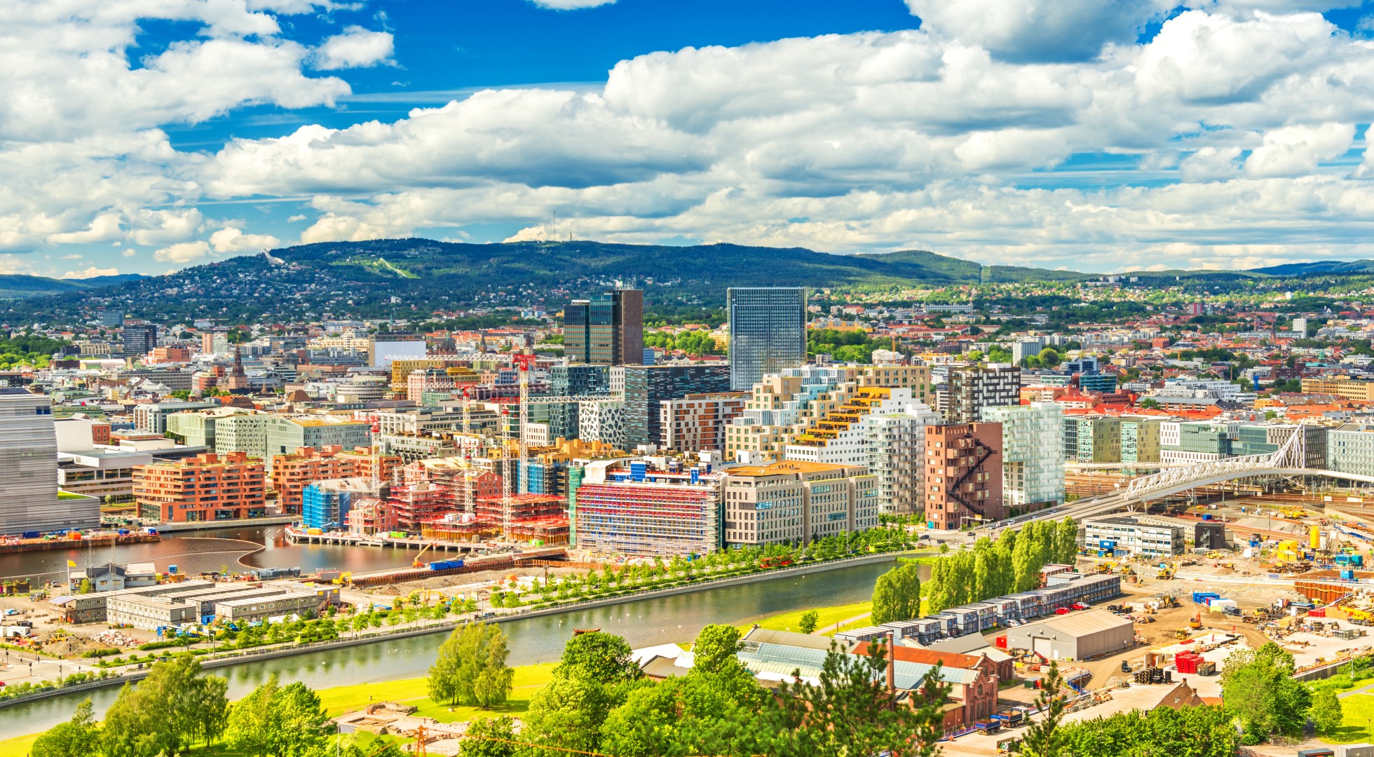 Beautiful cityscape of Oslo on a summer day, Norway