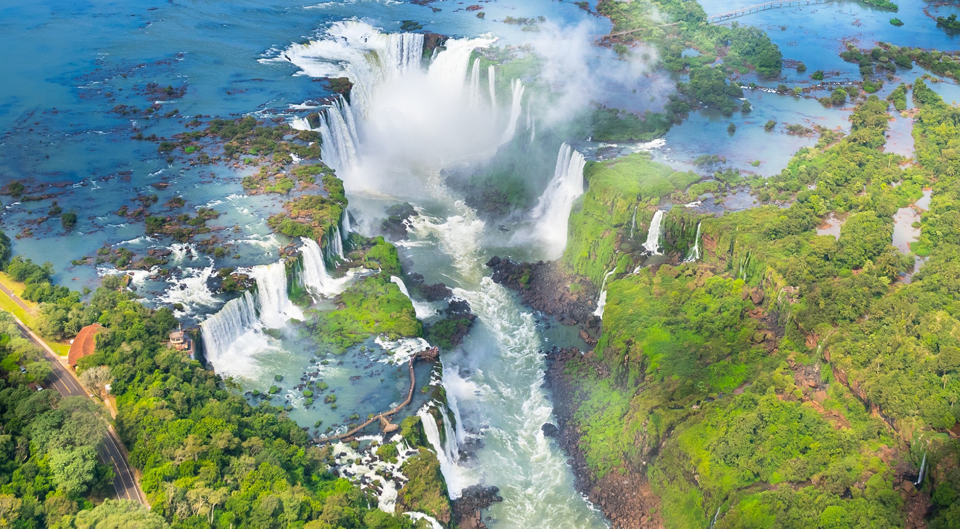 Beautiful,Aerial,View,Of,Iguazu,Falls,From,The,Helicopter,Ride,