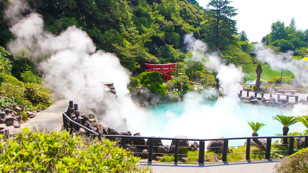 The Sea Hell Jigoku garden in Bepou, Japan