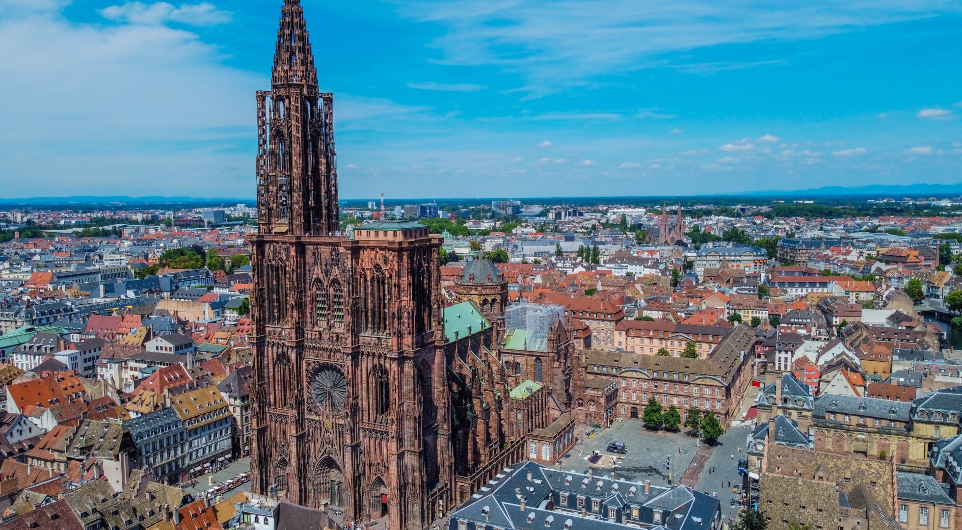 Aerophotographie.,View,From,Flying,Drone.panoramic,Cityscape,Of,Old,Town,Of