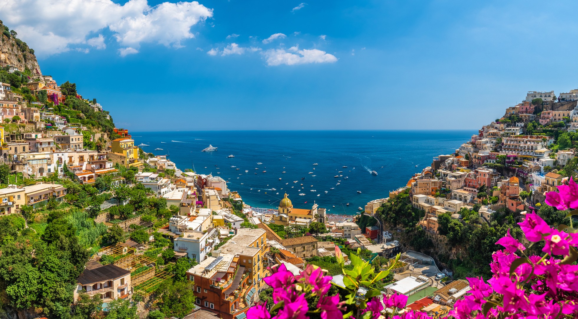 Landscape,With,Positano,Town,At,Famous,Amalfi,Coast,,Italy