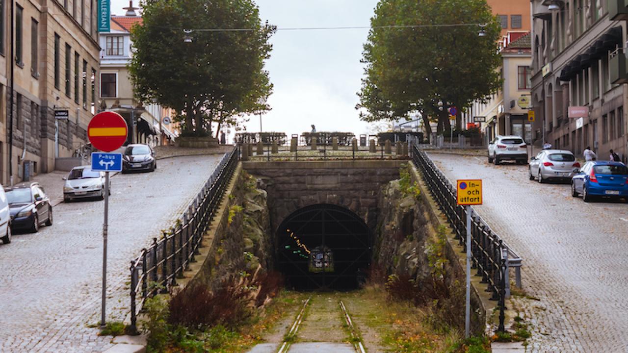 Abandoned train road in Karlskrona city