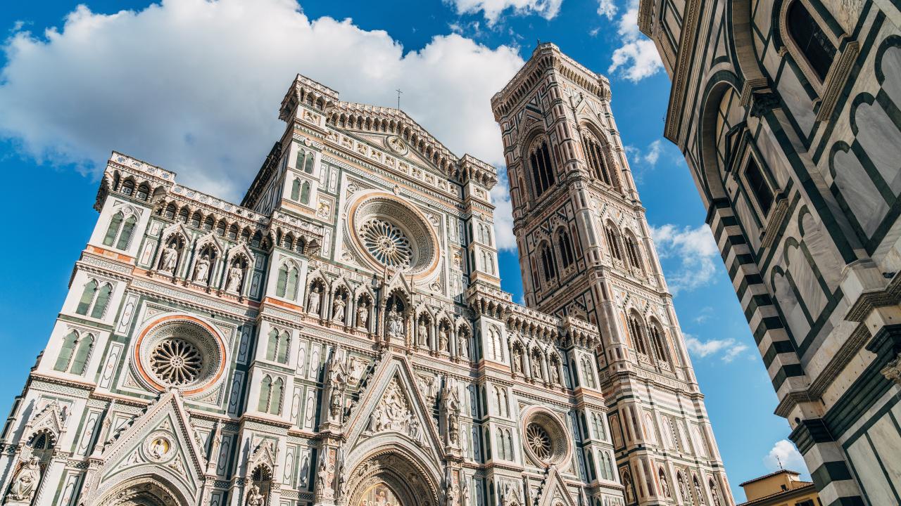 Low Angle View Of Florence Cathedral Against Sky In City