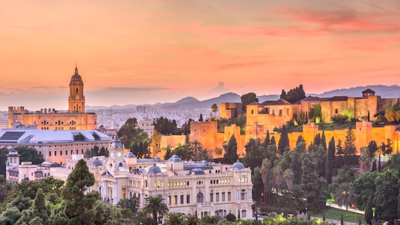 Malaga, Spain old town skyline