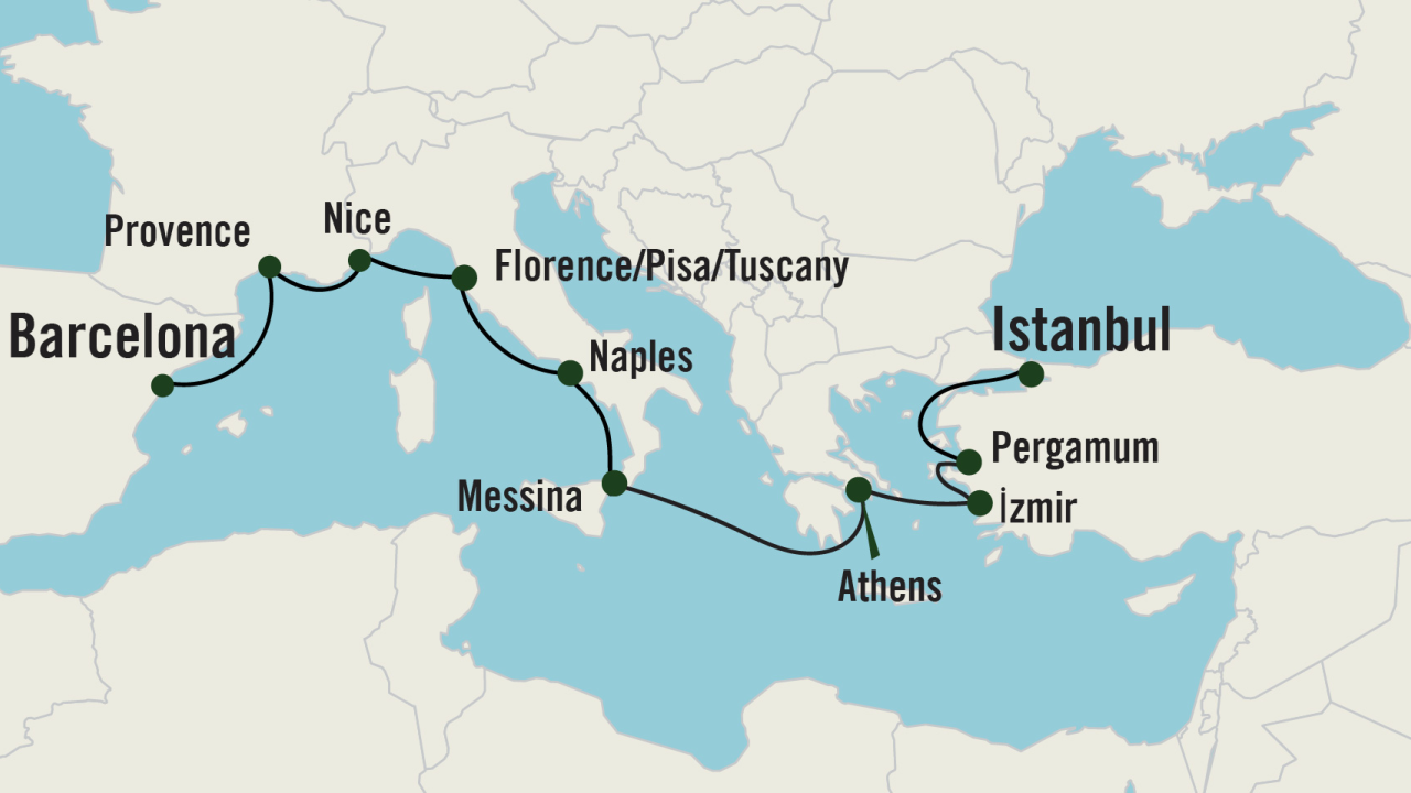 Map for Mediterranean Seafarer