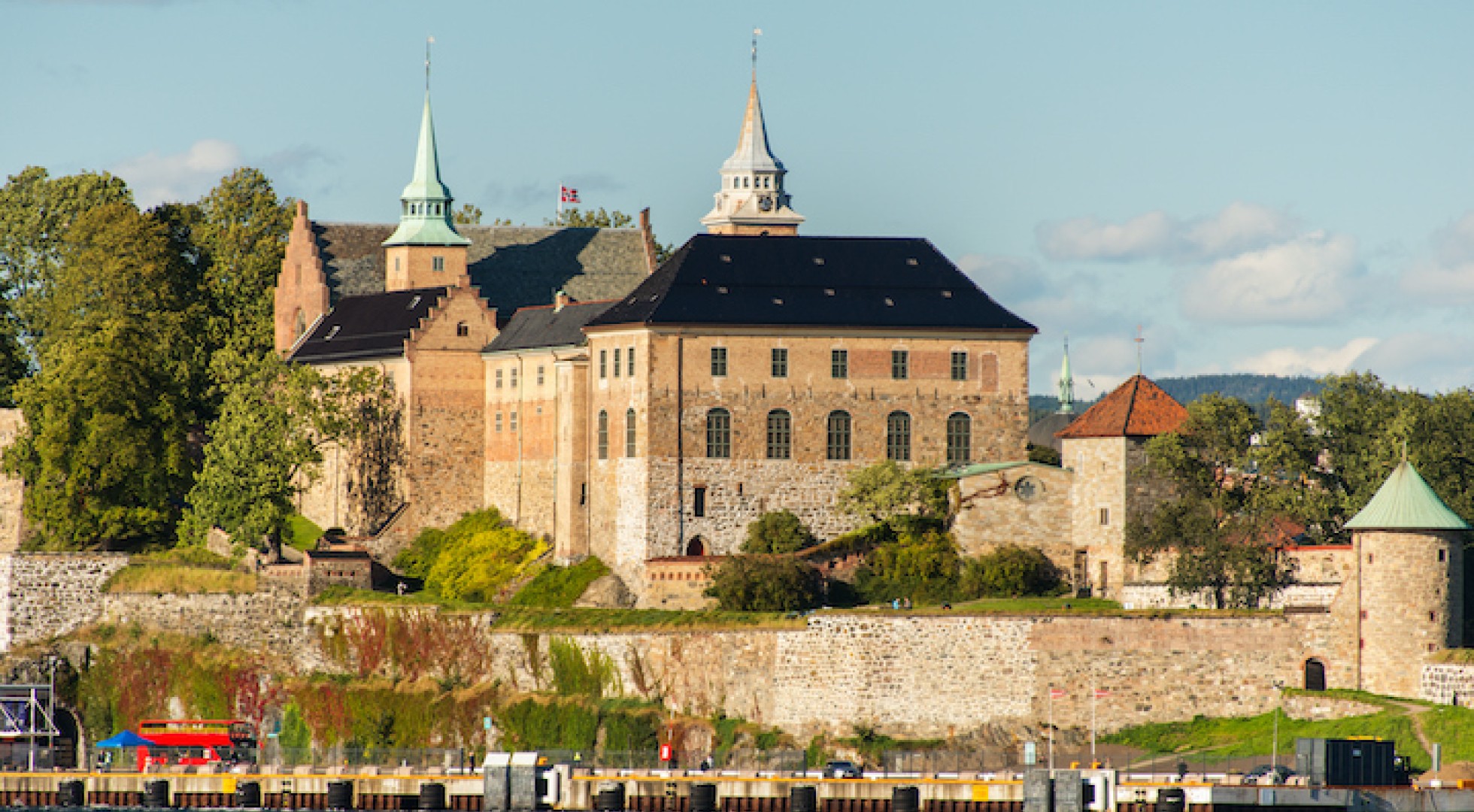 View on Oslo Fjord harbor and Akershus Fortress