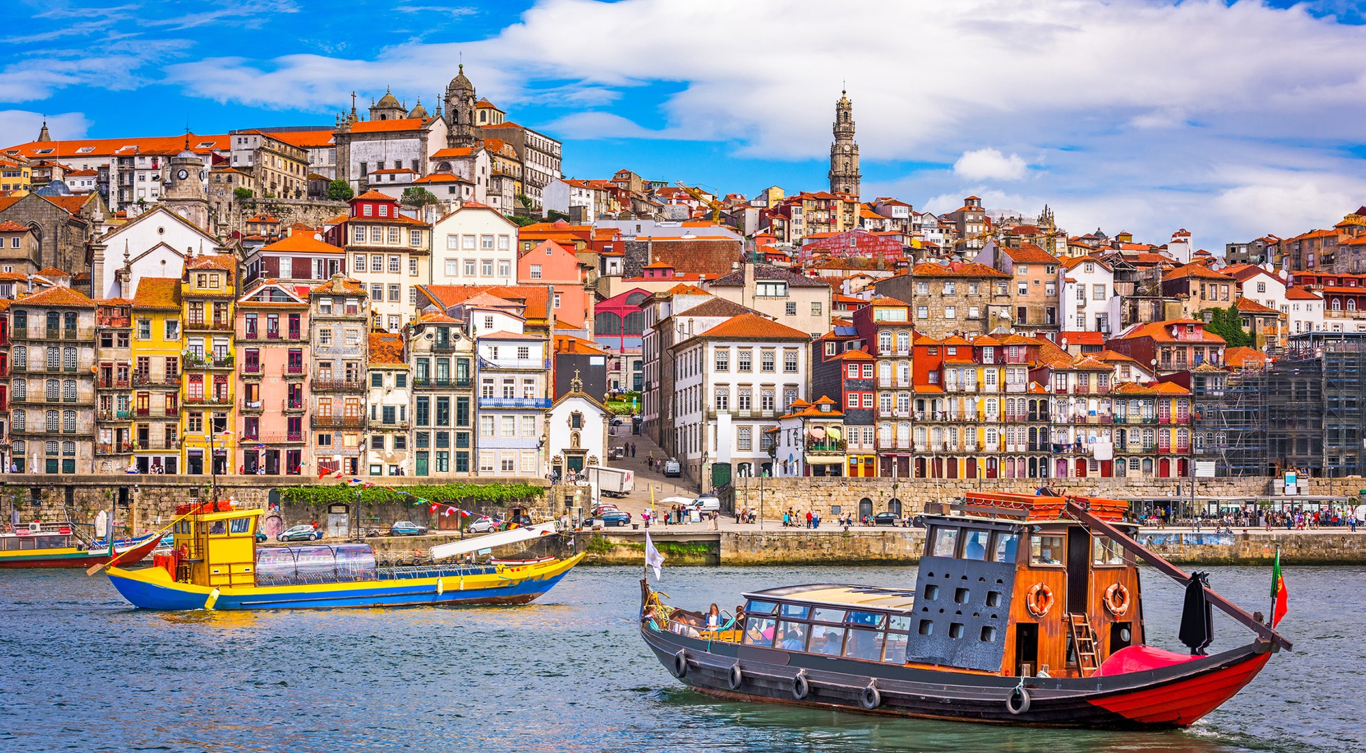 Porto,,Portugal,Old,Town,Skyline,From,Across,The,Douro,River.