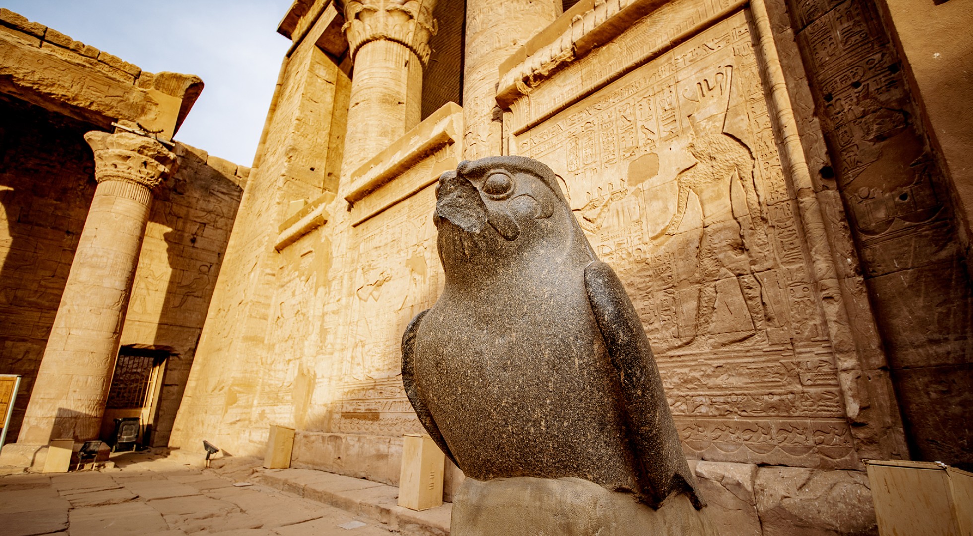 Statue,Of,Horus,Falcon,God,At,Temple,Of,Horus,Or