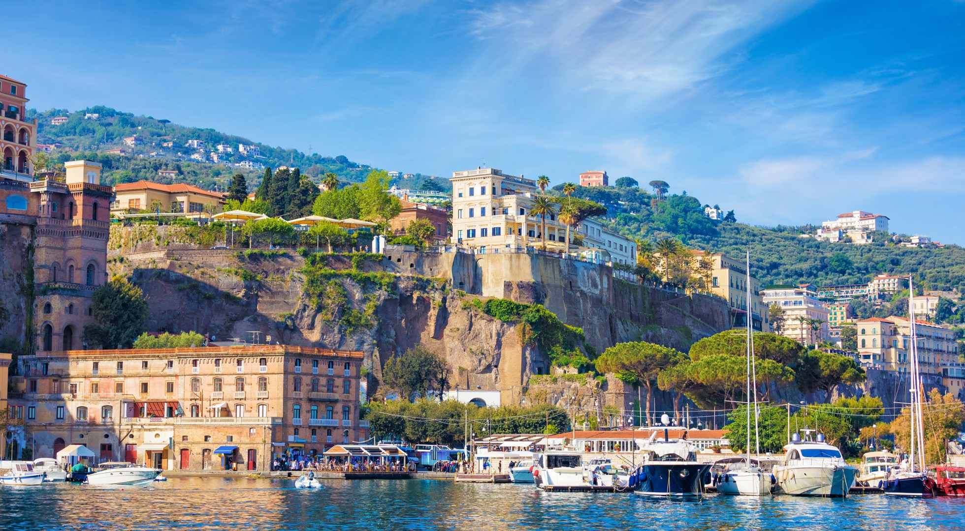 View,From,Sea,Coastline,Of,Sorrento,And,Gulf,Of,Naples,