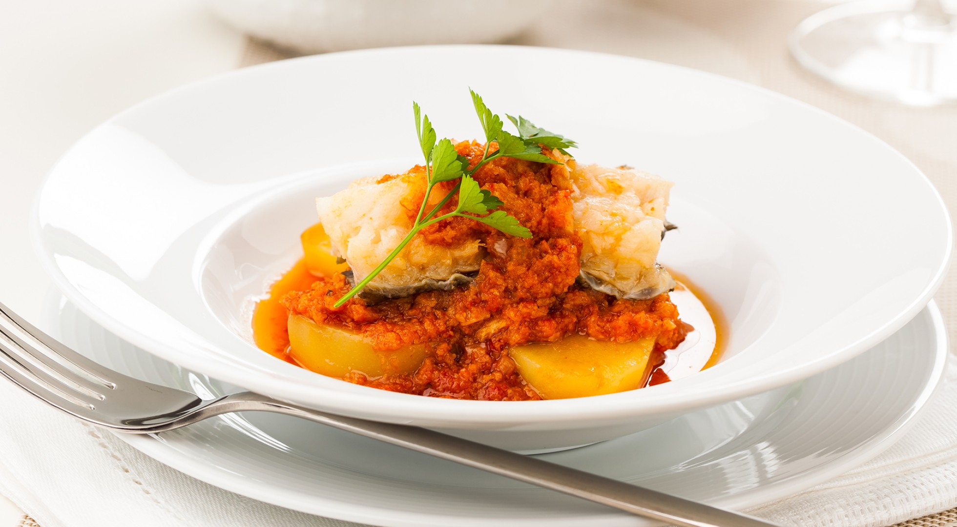 A,Dish,Of,Ajo,Colorao,With,Bacalao,,A,Typical,Spanish