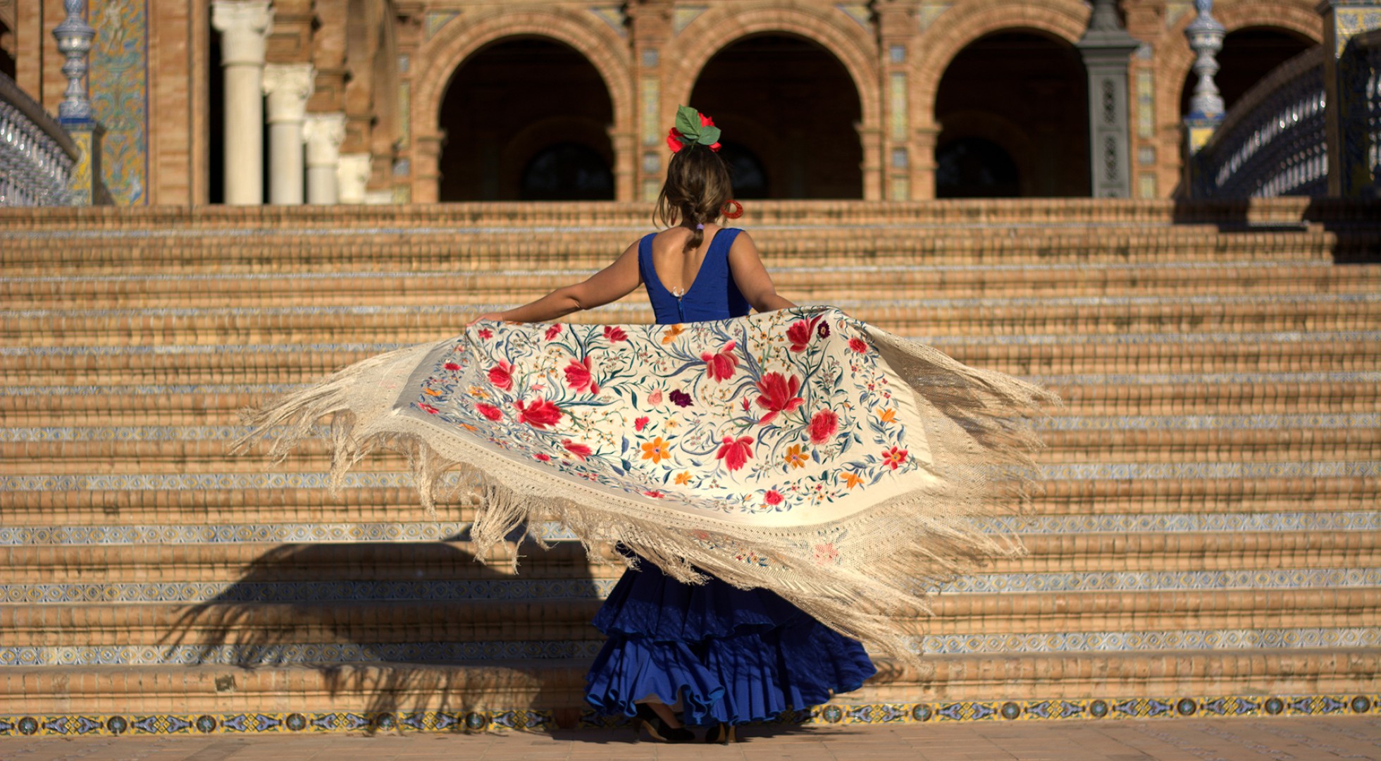 A,Flamenco,Dancer,In,The,Plaza,Of,Spain,Seville