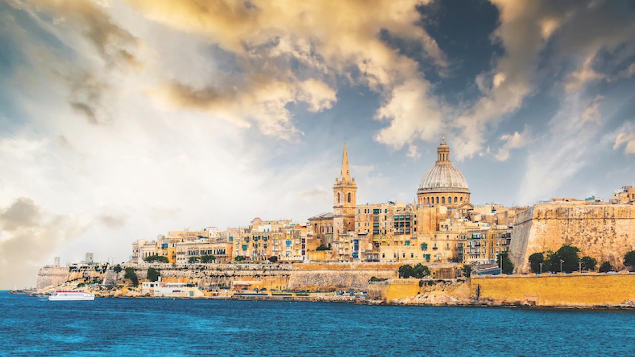 View of Marsamxett Harbour and Valletta