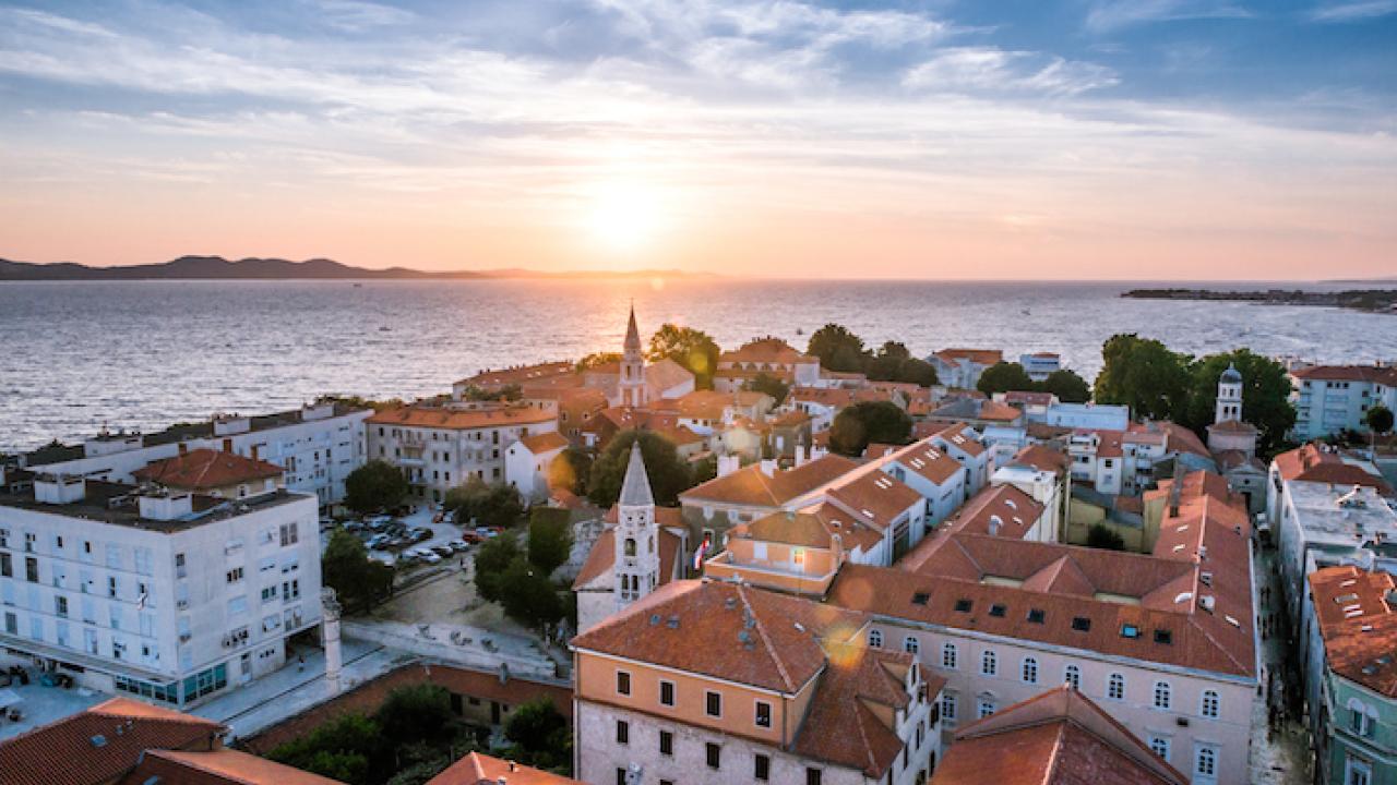 City of Zadar landmarks and cityscape view, Dalmatia, Croatia