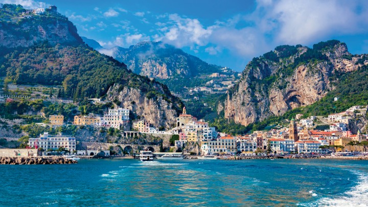 coastline and mountains