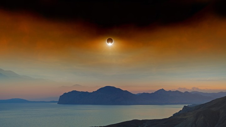 Eclipse over water