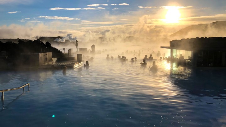 blue lagoon sunset