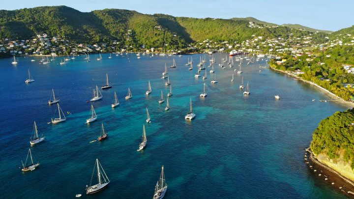 Caribbean Sea with boats