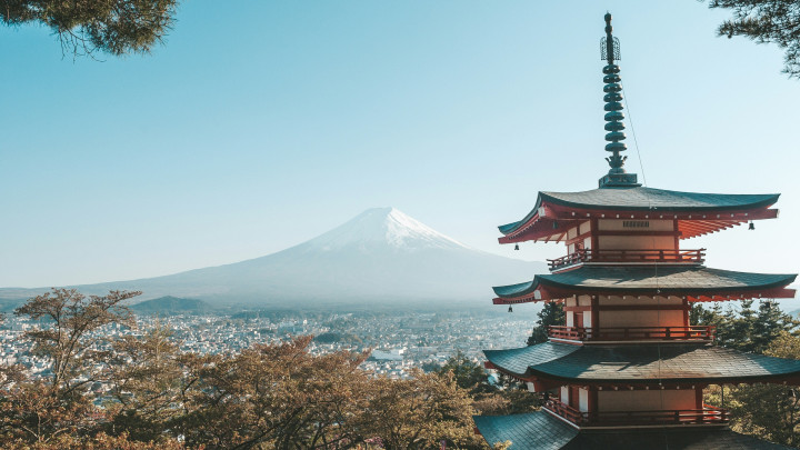 Japan's Mt Fuji in the distance