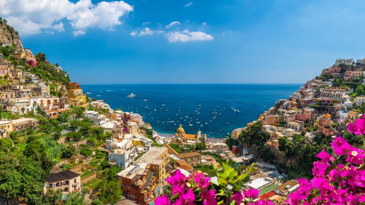 Landscape,With,Positano,Town,At,Famous,Amalfi,Coast,,Italy