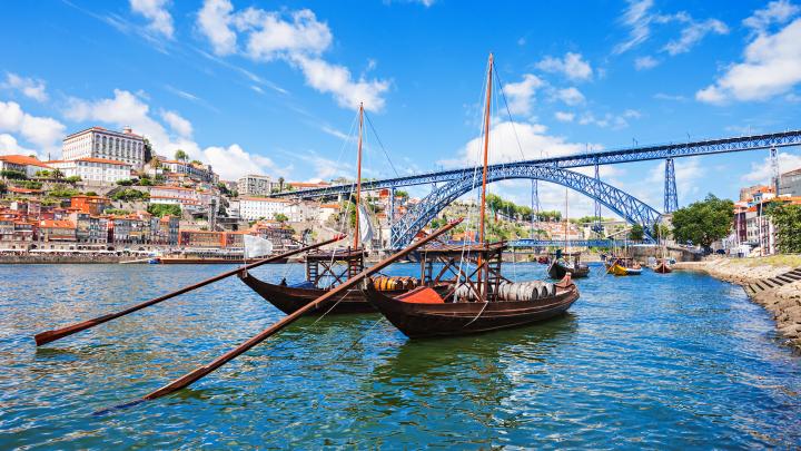 Douro,River,And,Traditional,Boats,In,Porto,,Portugal