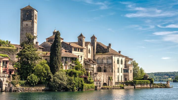 Isola,San,Giulio,(san,Giulio,Island),-,Orta,Lake,-