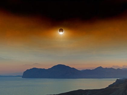 Eclipse over water