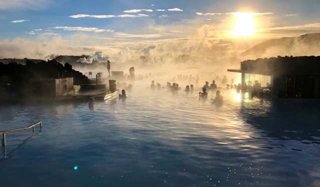blue lagoon sunset