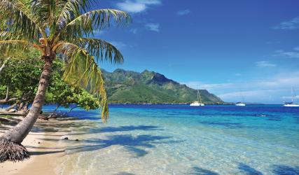 Turquoise waters off Moorea in Tahiti, French Polynesia