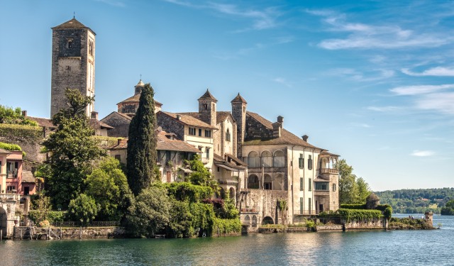 Isola,San,Giulio,(san,Giulio,Island),-,Orta,Lake,-